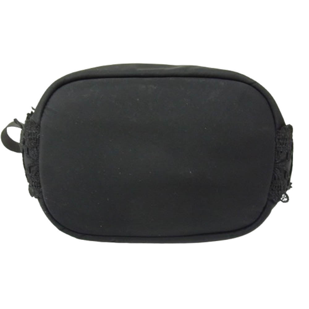 ANNA SUI アナスイ バタフライレース 巾着 チェーン ショルダー バッグ ブラック系【中古】