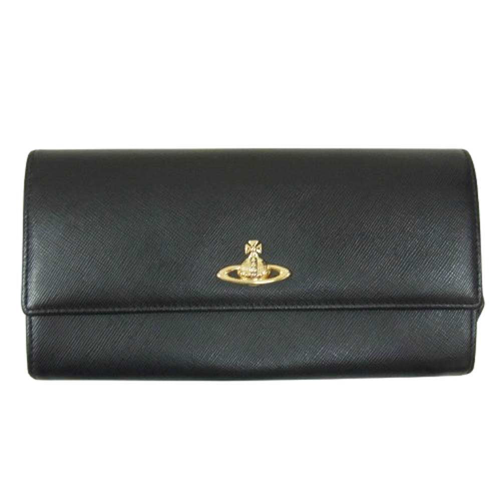 Vivienne Westwood ヴィヴィアンウエストウッド オーブ レザー 長財布 ブラック系【中古】