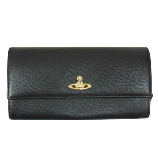 Vivienne Westwood ヴィヴィアンウエストウッド オーブ レザー 長財布 ブラック系【中古】