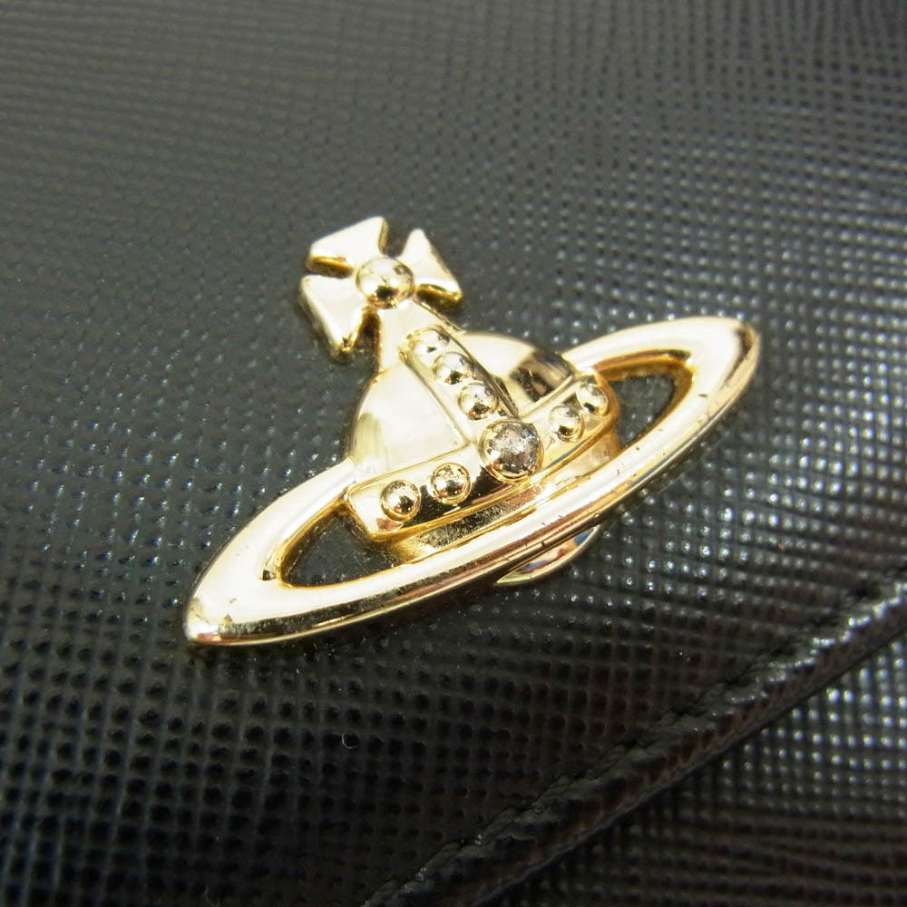 Vivienne Westwood ヴィヴィアンウエストウッド オーブ レザー 長財布 ブラック系【中古】