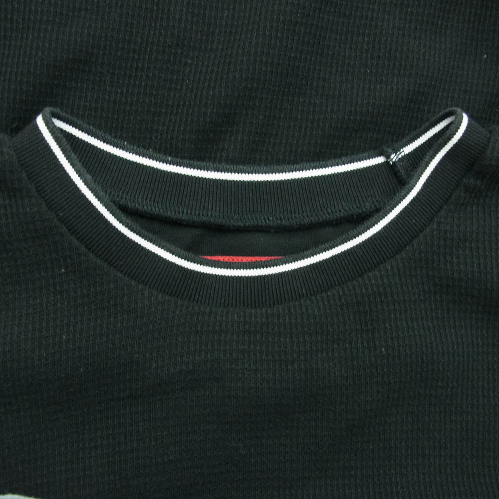 Supreme シュプリーム 19SS Stripe Rib Waffle Top  ストライプ リブ ワッフル トップ 半袖 Tシャツ ブラック系 M【中古】
