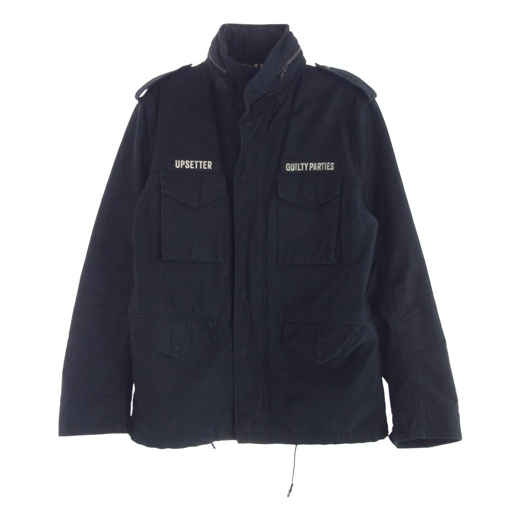WACKO MARIA ワコマリア M-65 JACKET 裏地レオパード 刺繍ロゴ ミリタリー フィールド ジャケット ブラック系 XL【中古】