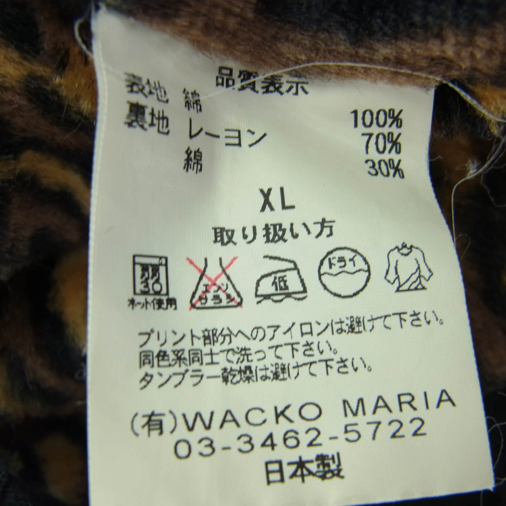 WACKO MARIA ワコマリア M-65 JACKET 裏地レオパード 刺繍ロゴ ミリタリー フィールド ジャケット ブラック系 XL【中古】