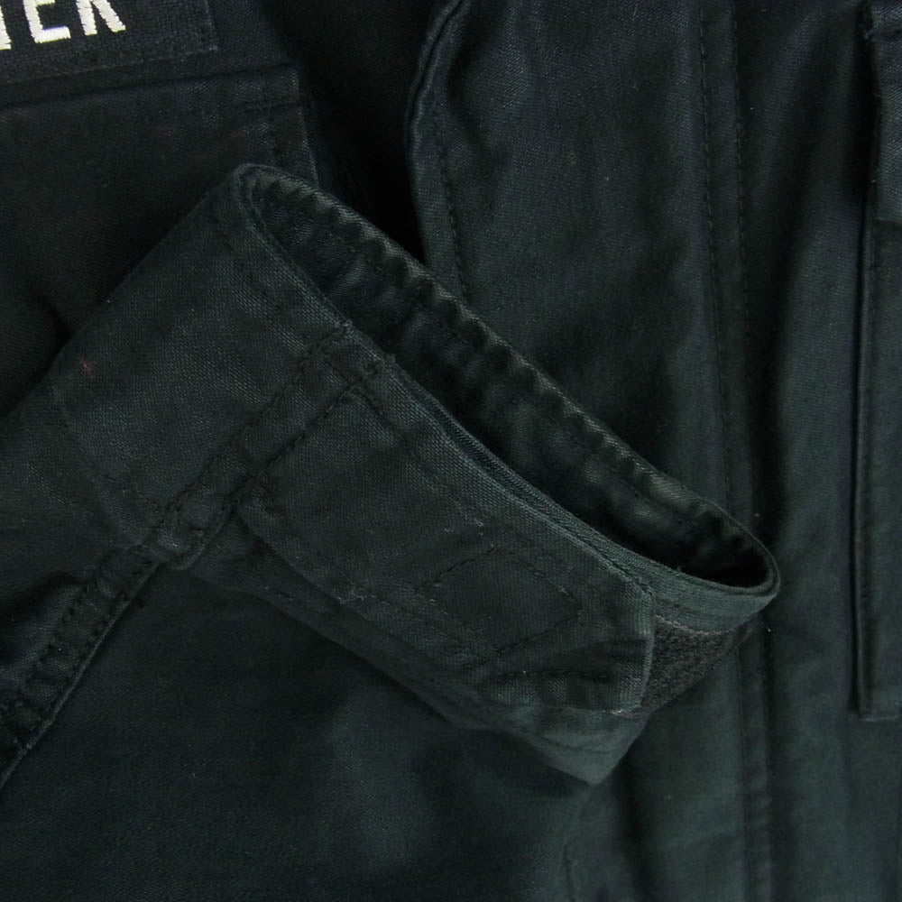 WACKO MARIA ワコマリア M-65 JACKET 裏地レオパード 刺繍ロゴ ミリタリー フィールド ジャケット ブラック系 XL【中古】