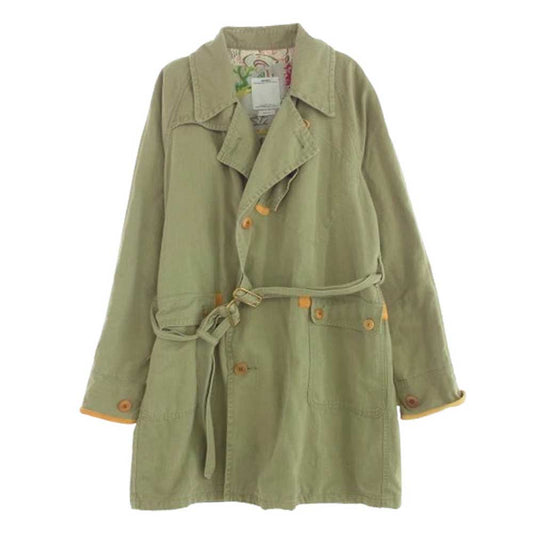 VISVIM ビズビム 14AW 114205013011 HENDEE TRENCH ヘリンボーン トレンチ コート カーキ系 3【中古】