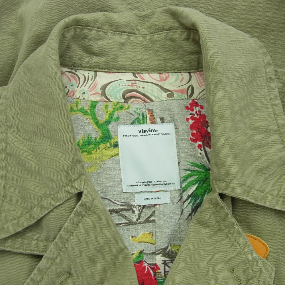 VISVIM ビズビム 14AW 114205013011 HENDEE TRENCH ヘリンボーン トレンチ コート カーキ系 3【中古】