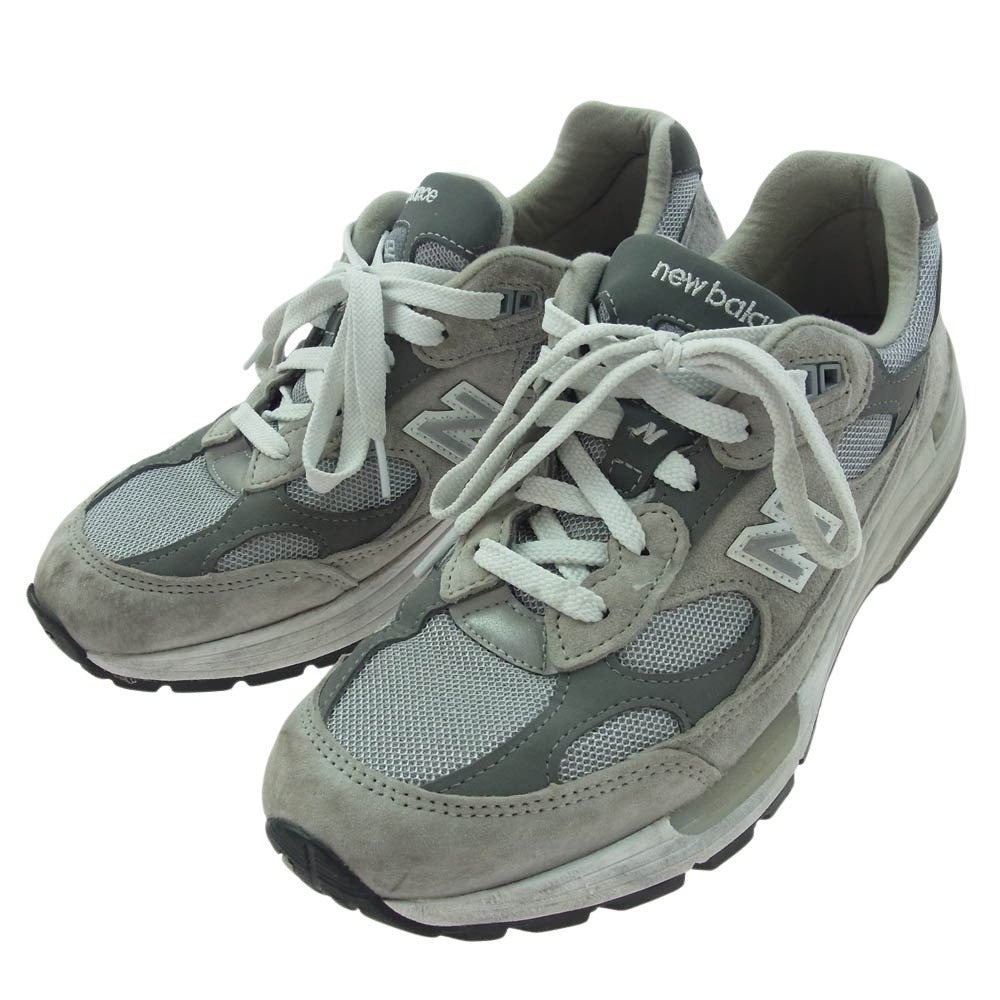 NEW BALANCE ニューバランス M992GR スエード ローカットスニーカー グレー系 26cm【中古】