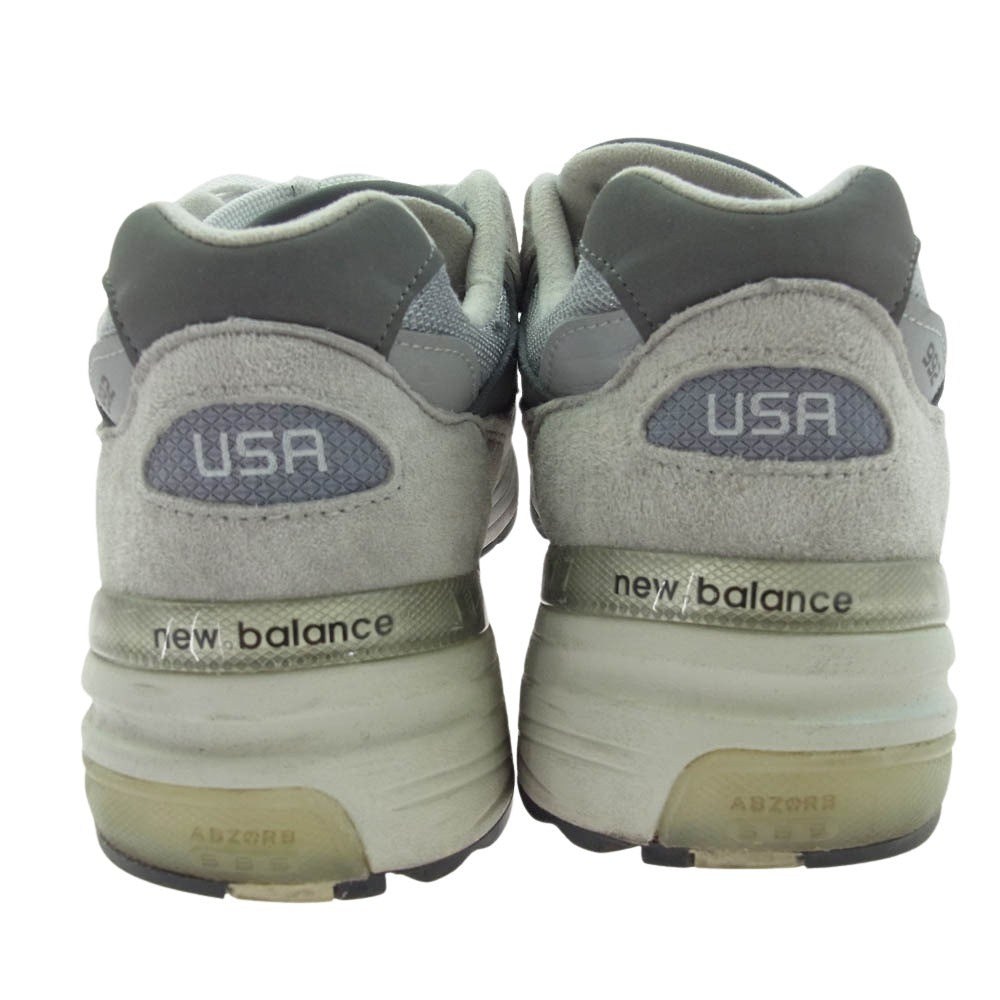 NEW BALANCE ニューバランス M992GR スエード ローカットスニーカー グレー系 26cm【中古】