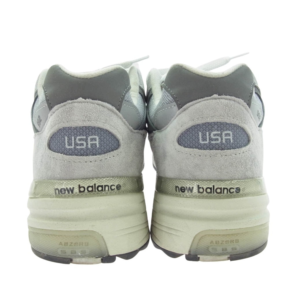 NEW BALANCE ニューバランス USA製 M992GR  スニーカー ランニングシューズ グレー系 28cm【中古】