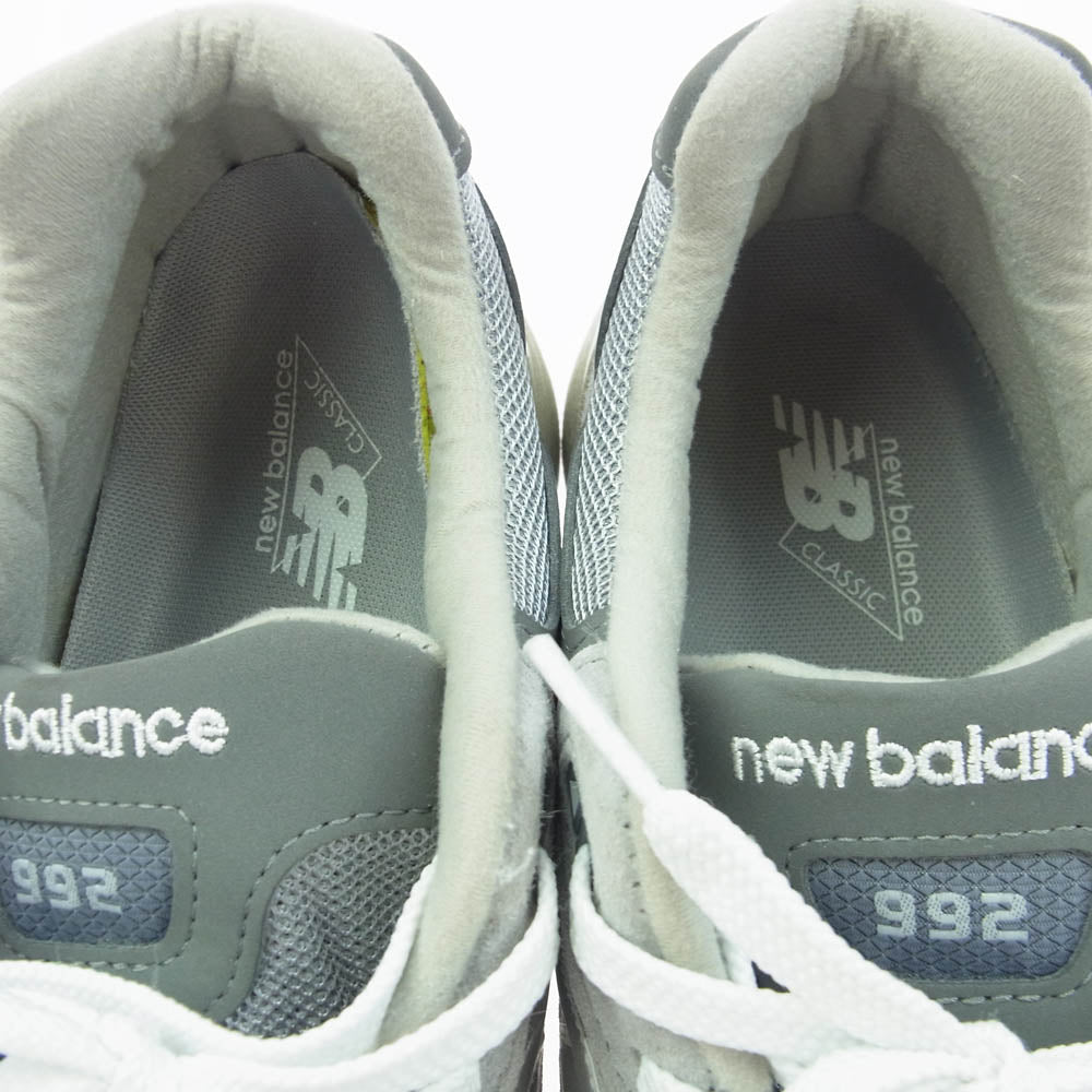 NEW BALANCE ニューバランス USA製 M992GR  スニーカー ランニングシューズ グレー系 28cm【中古】