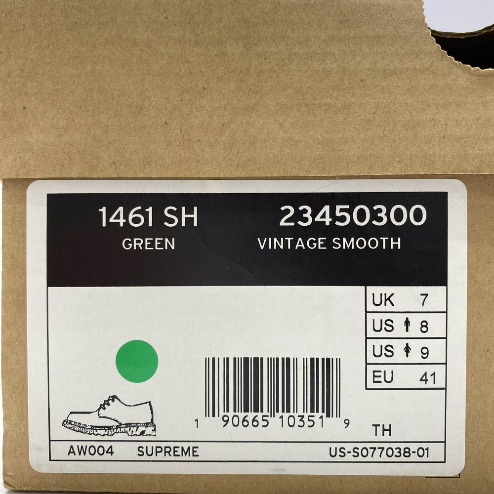 Supreme シュプリーム 1461 SH × Dr.Martens ドクターマーチン SACRED HEART 3ホール レザー シューズ グリーン系 41【中古】