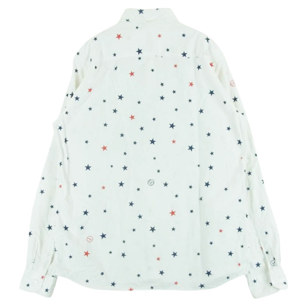 uniform experiment ユニフォームエクスペリメント UE-110040 WHITE LINE ホワイトライン スター総柄 長袖 シャツ ホワイト系 3【中古】