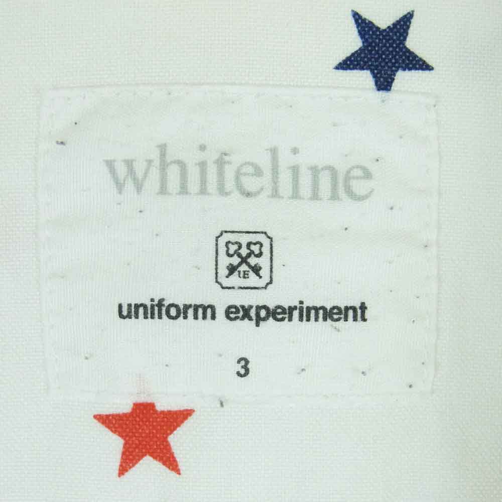 uniform experiment ユニフォームエクスペリメント UE-110040 WHITE LINE ホワイトライン スター総柄 長袖 シャツ ホワイト系 3【中古】