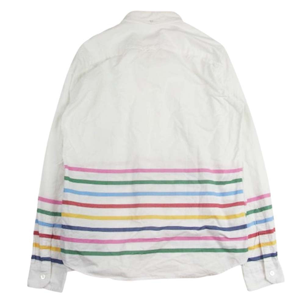 uniform experiment ユニフォームエクスペリメント UE-140082 WHITE LINE ホワイトライン COLOR CHART BORDER B.D. SHIRT カラーチャート ボーダー シャツ ホワイト系 3【中古】