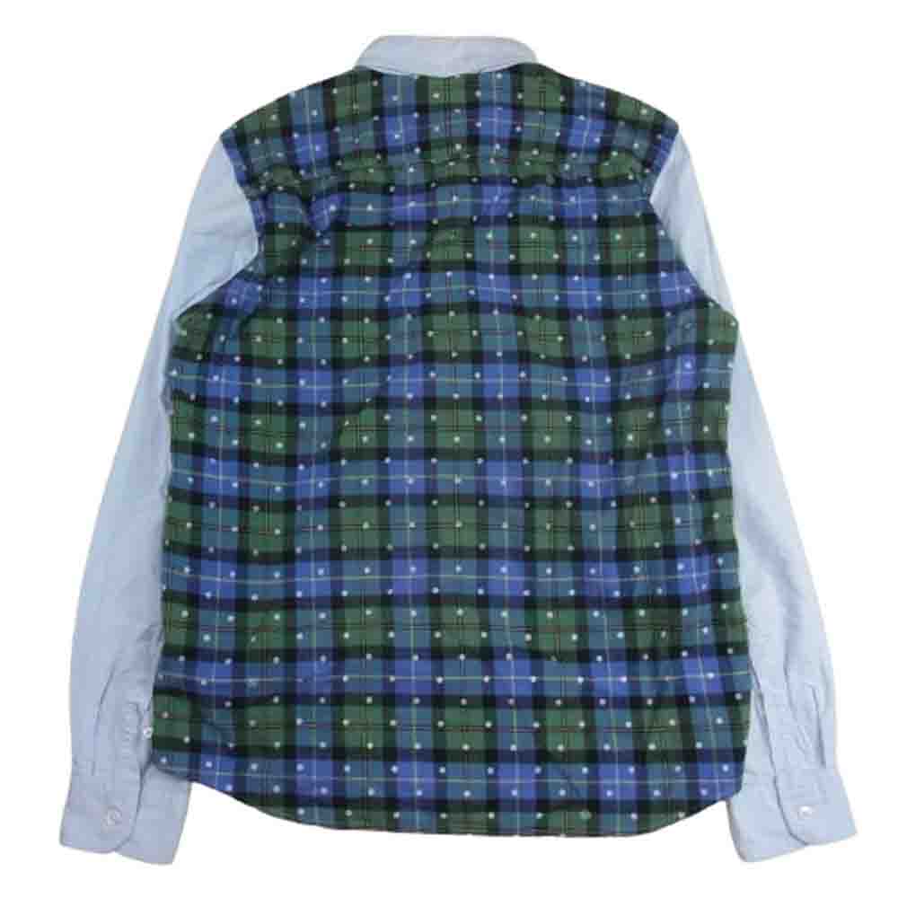 uniform experiment ユニフォームエクスペリメント UE-123069 切替 チェック ボタンダウン シャツ 長袖 ブルー系 3【中古】