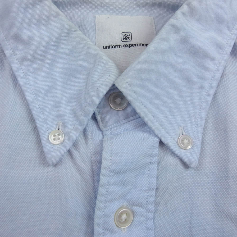 uniform experiment ユニフォームエクスペリメント UE-123069 切替 チェック ボタンダウン シャツ 長袖 ブルー系 3【中古】