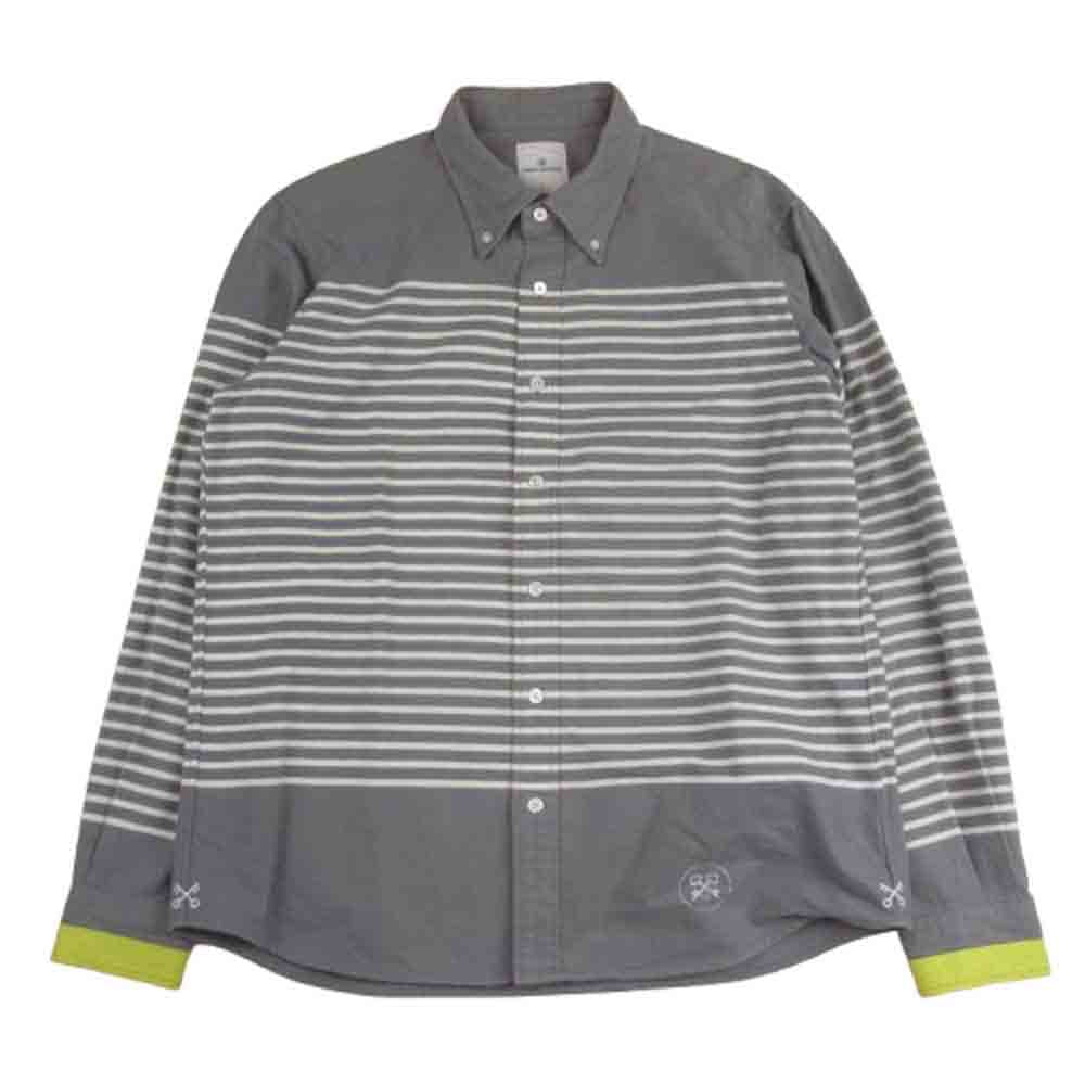 uniform experiment ユニフォームエクスペリメント 11AW UE-112045 ボーダー コットン シャツ 長袖 グレー系 3【中古】