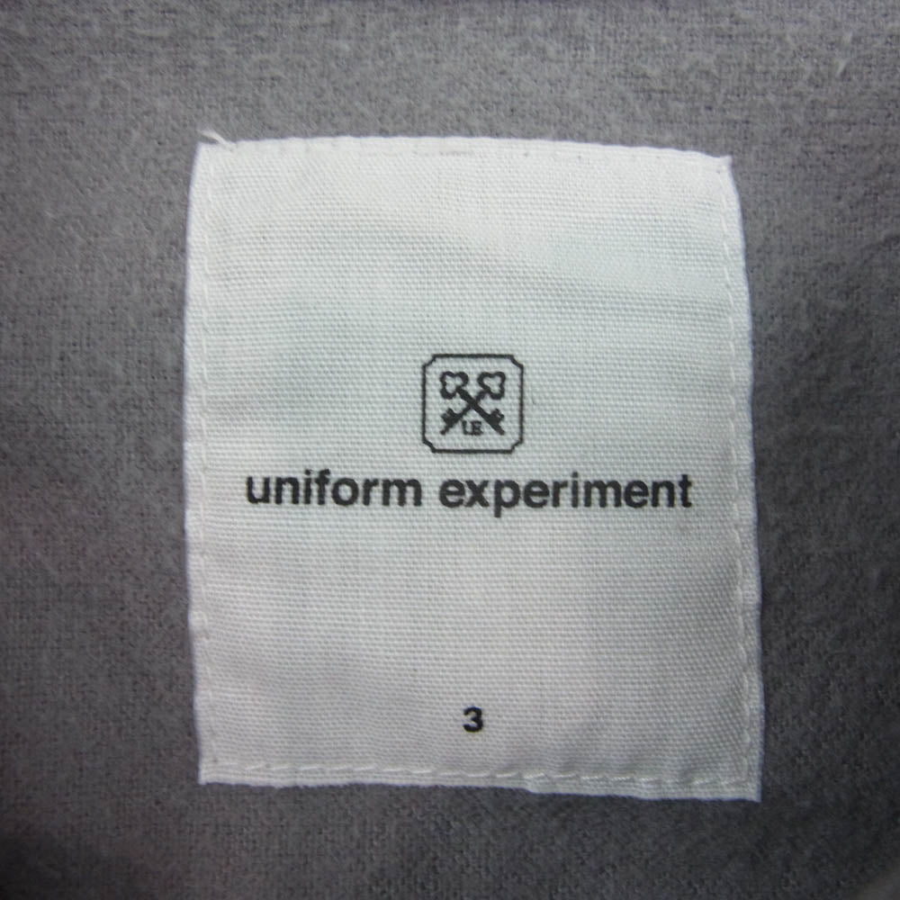 uniform experiment ユニフォームエクスペリメント 11AW UE-112045 ボーダー コットン シャツ 長袖 グレー系 3【中古】