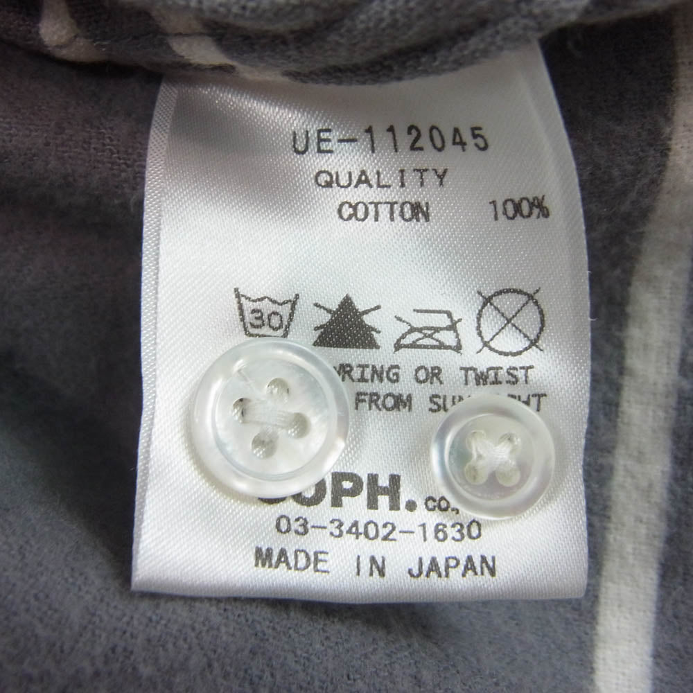 uniform experiment ユニフォームエクスペリメント 11AW UE-112045 ボーダー コットン シャツ 長袖 グレー系 3【中古】