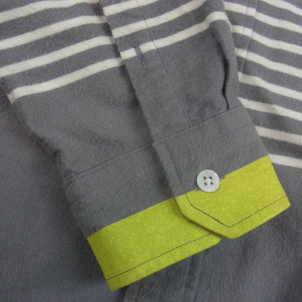 uniform experiment ユニフォームエクスペリメント 11AW UE-112045 ボーダー コットン シャツ 長袖 グレー系 3【中古】
