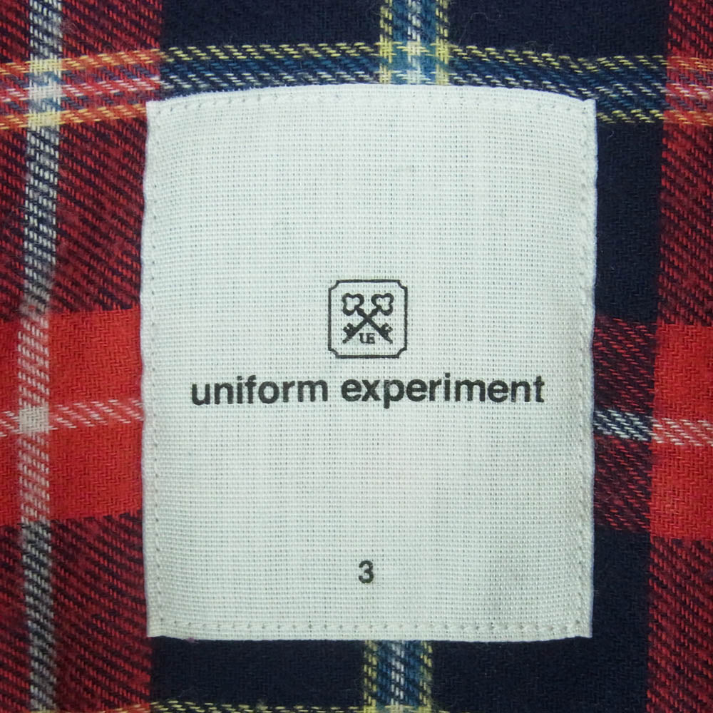 uniform experiment ユニフォームエクスペリメント UE-123047 チェック ネルシャツ 長袖 シャツ レッド系 3【中古】