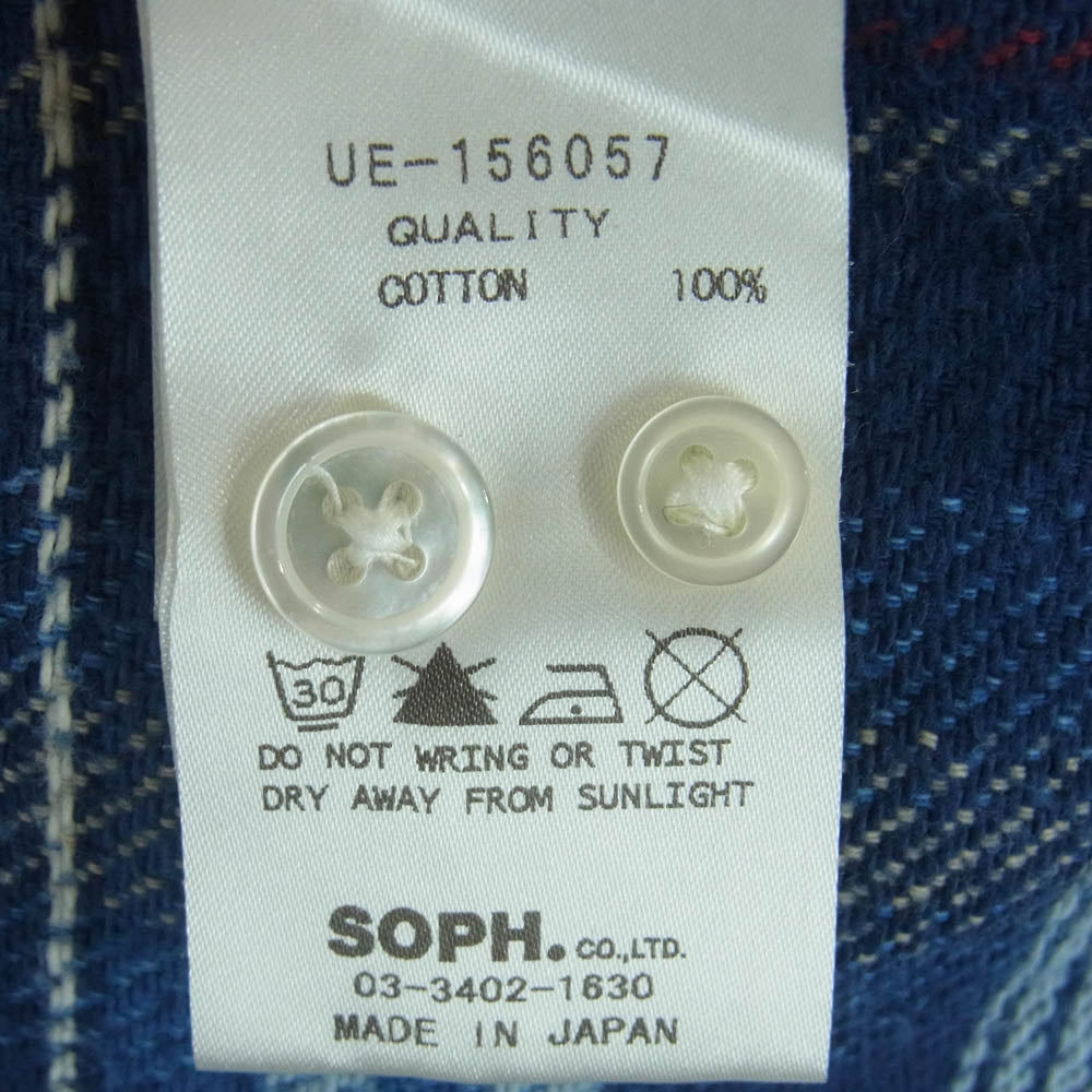 uniform experiment ユニフォームエクスペリメント UE-156057 バックロゴ チェック ネルシャツ 長袖 シャツ ブルー系 4【中古】