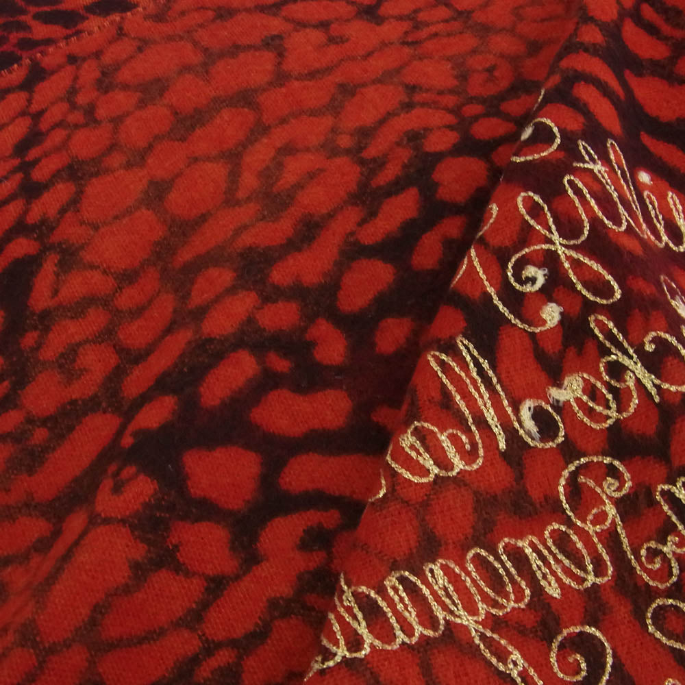 WACKO MARIA ワコマリア レオパード 刺繍 マフラー ストール レッド系