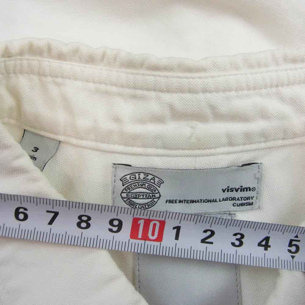 VISVIM ビズビム 13SS 0113105011005 ALBACORE KOFU SHIRT B.D L/S GIZA コットン オックスフォード 袖 切替 チェック 長袖 ボタンダウン ホワイト系 3【中古】