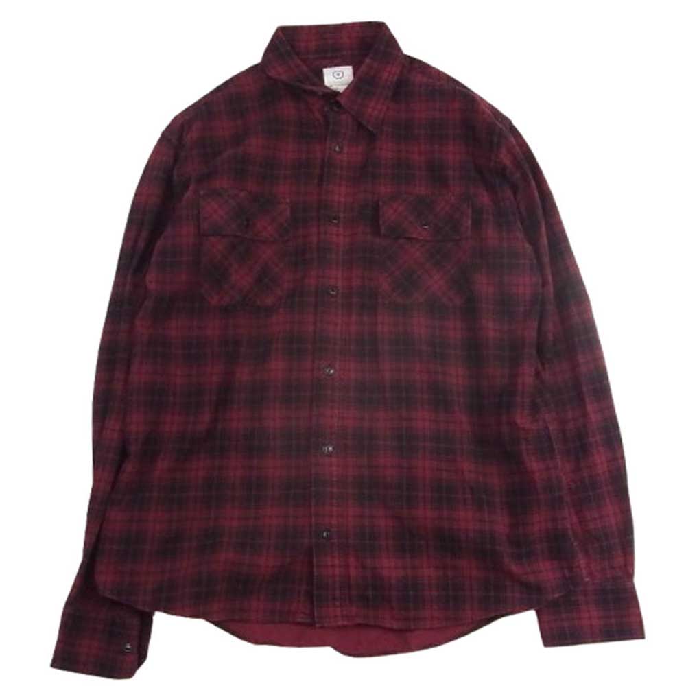 VISVIM ビズビム オンブレ チェック ネル 長袖 シャツ エンジ系 L【中古】