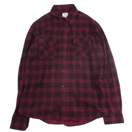 VISVIM ビズビム オンブレ チェック ネル 長袖 シャツ エンジ系 L【中古】