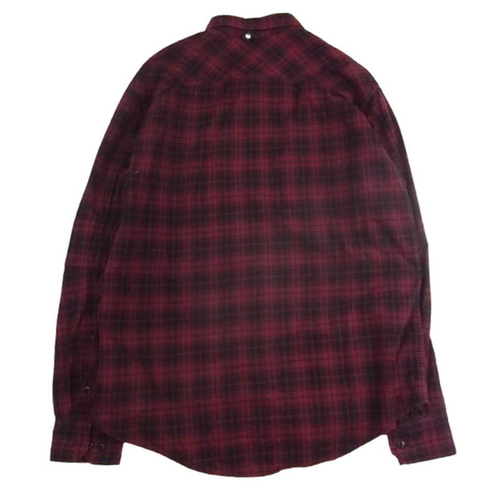 VISVIM ビズビム オンブレ チェック ネル 長袖 シャツ エンジ系 L【中古】