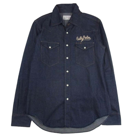 WACKO MARIA ワコマリア FUCKERS NYC 長袖 デニム ウエスタン シャツ インディゴブルー系 L【中古】