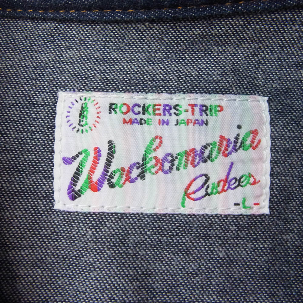 WACKO MARIA ワコマリア FUCKERS NYC 長袖 デニム ウエスタン シャツ インディゴブルー系 L【中古】