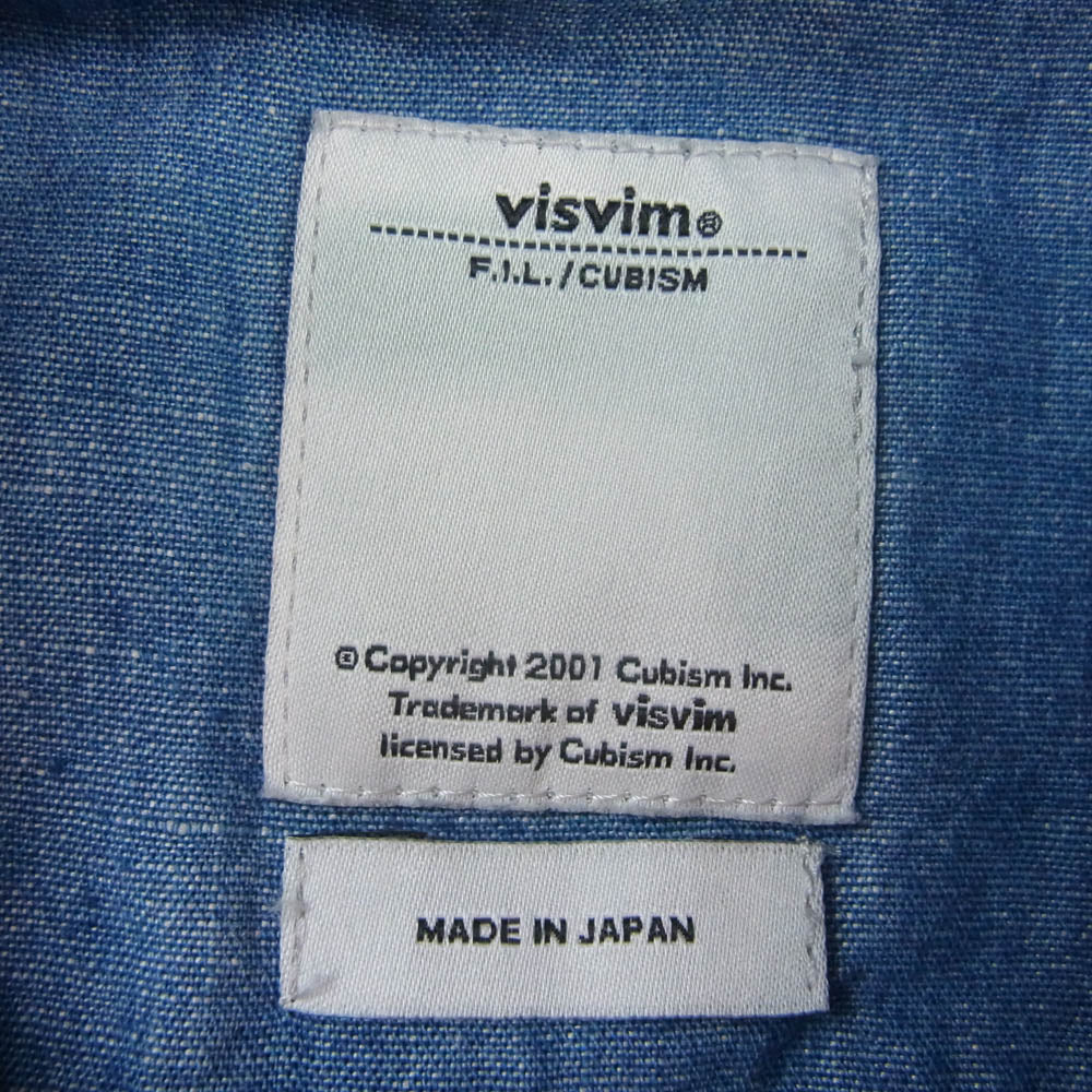 VISVIM ビズビム 13SS 0113205007012 CRAVAT SHIRT CHAMBRAY シャンブレー 長袖 デニム シャツ インディゴブルー系 3【中古】