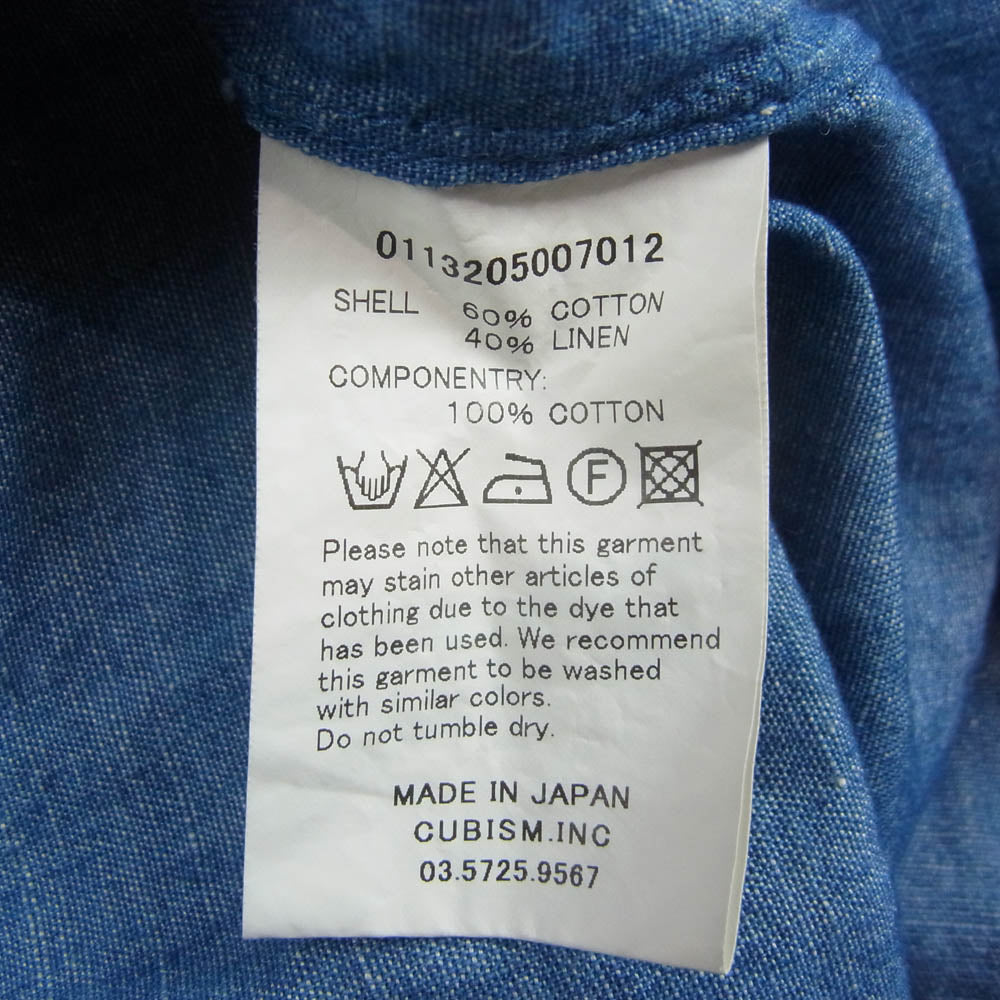 VISVIM ビズビム 13SS 0113205007012 CRAVAT SHIRT CHAMBRAY シャンブレー 長袖 デニム シャツ インディゴブルー系 3【中古】