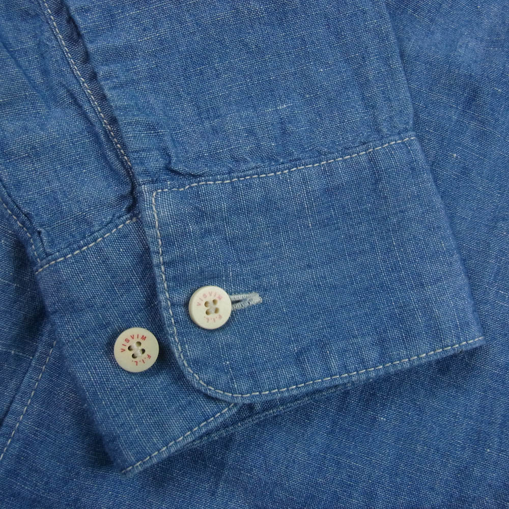 VISVIM ビズビム 13SS 0113205007012 CRAVAT SHIRT CHAMBRAY シャンブレー 長袖 デニム シャツ インディゴブルー系 3【中古】