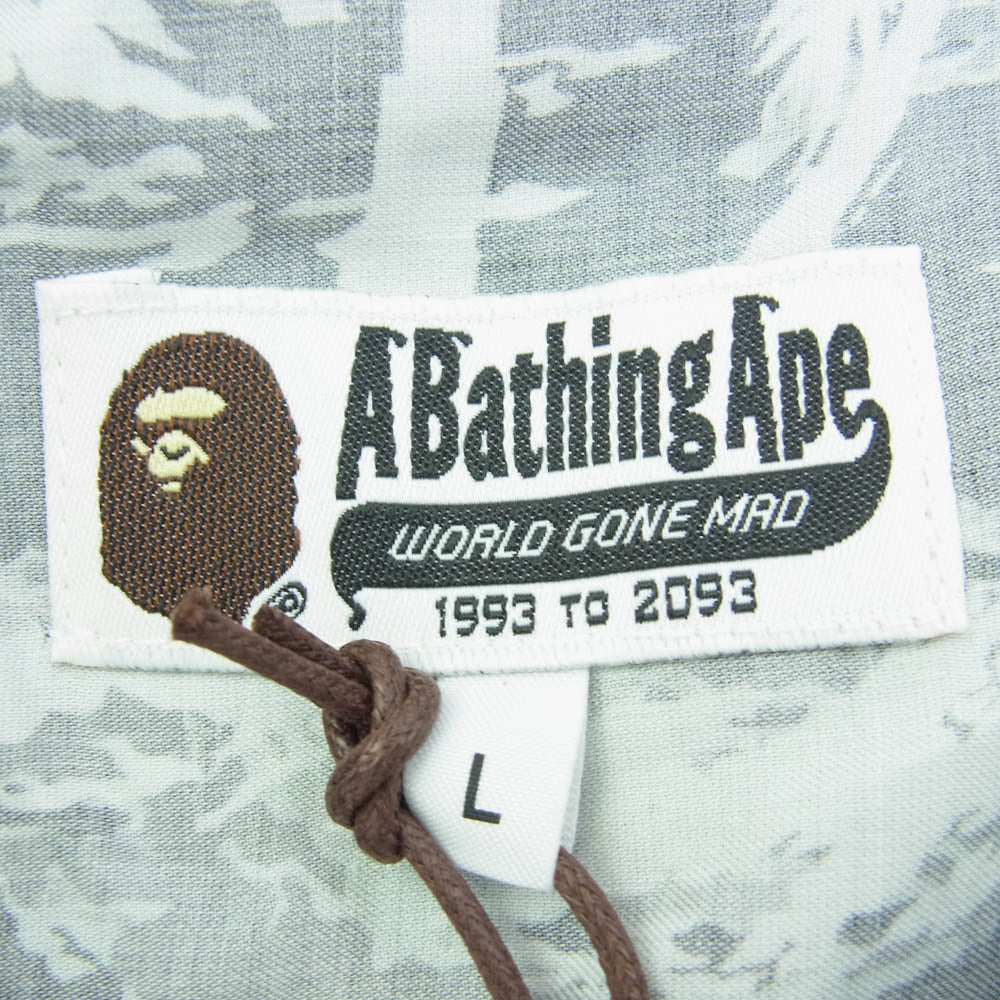 A BATHING APE アベイシングエイプ 1L30132306 PALM TREE CAMO OPEN COLLAR POCKET SS SHIRT カモ オープンカラー 半袖 シャツ ブラック系 L【新古品】【未使用】【中古】