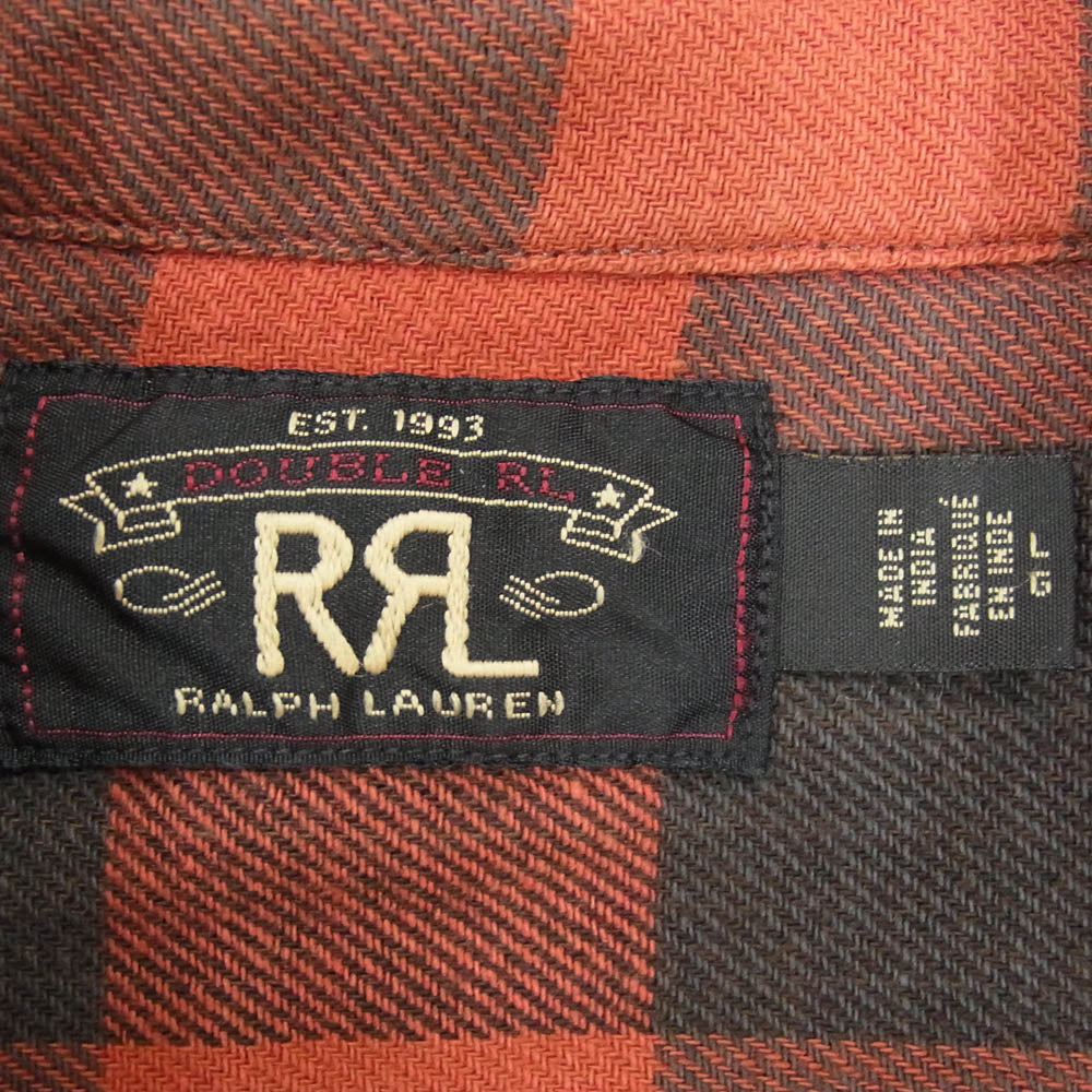 RRL ダブルアールエル 782795229001 Matlock Plaid Twill Workshirt ツイル チェック 長袖 シャツ レッド系 L【極上美品】【中古】