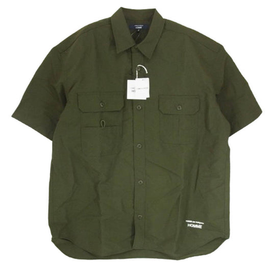 COMME des GARCONS HOMME コムデギャルソンオム 25SS HO-B024-051-3-2 S/S SHIRT ナイロンタッサー 半袖 シャツ カーキ系 S【極上美品】【中古】