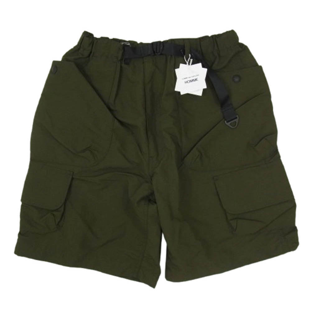 COMME des GARCONS HOMME コムデギャルソンオム HO-P029-051 SHORTS ナイロンタッサー ハーフパンツ ショーツ カーキ系 S【極上美品】【中古】