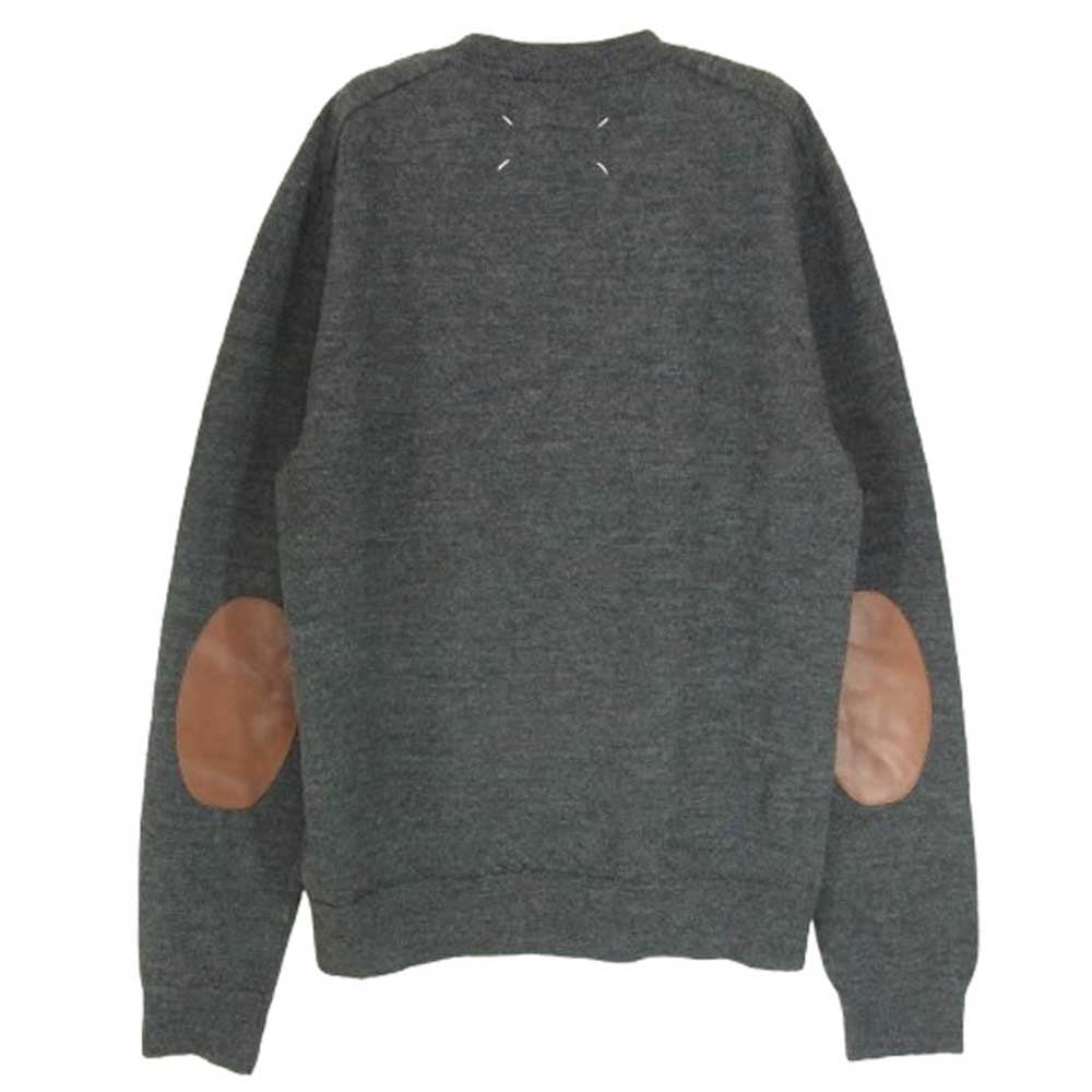 MAISON MARGIELA メゾンマルジェラ S50HL0021 M13062 ELBOW PATCH SWEATER エルボー パッチ セーター ニット グレー系 M【極上美品】【中古】