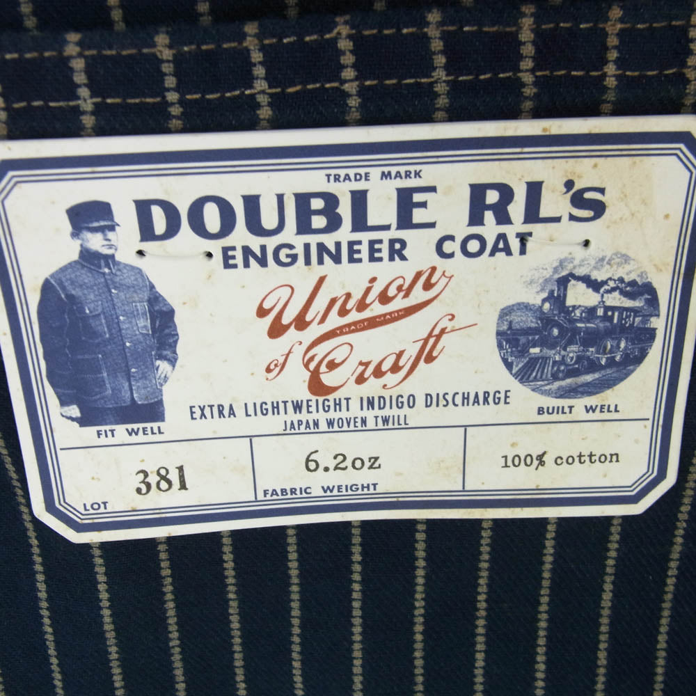 RRL ダブルアールエル 782959692001 MNRROTW16020169410 インディゴ ドット ストライプ ツイル ジャケット ネイビー系 L【極上美品】【中古】
