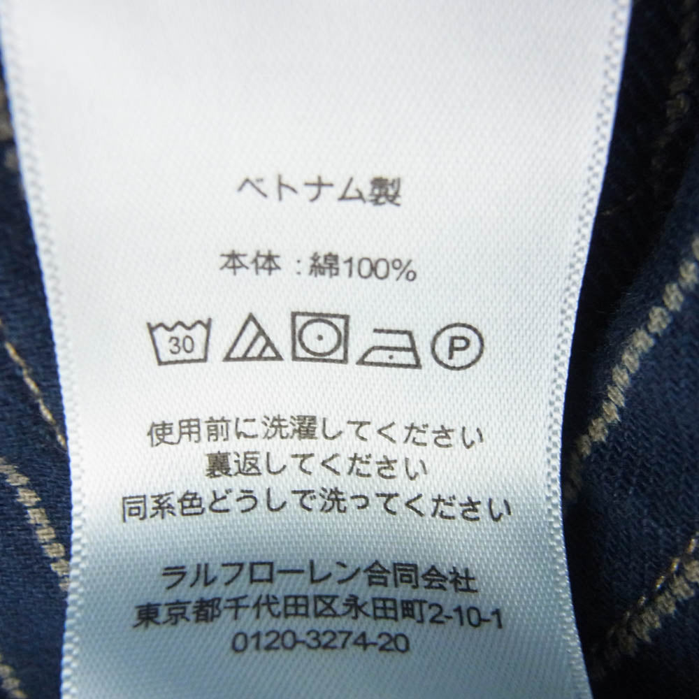 RRL ダブルアールエル 782959692001 MNRROTW16020169410 インディゴ ドット ストライプ ツイル ジャケット ネイビー系 L【極上美品】【中古】