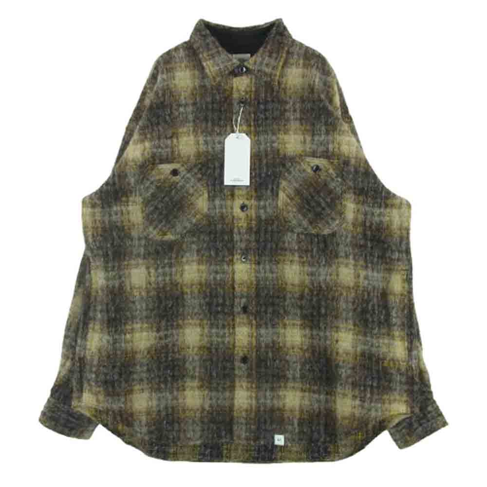 BEDWIN & THE HEARTBREAKERS ベドウィンアンドザハートブレイカーズ 24AW 24AB1741 WOOL BIG SHIRT BILLY ビッグ ウール チェック 長袖 シャツ ジャケット イエロー系 ブラウン系 3【中古】