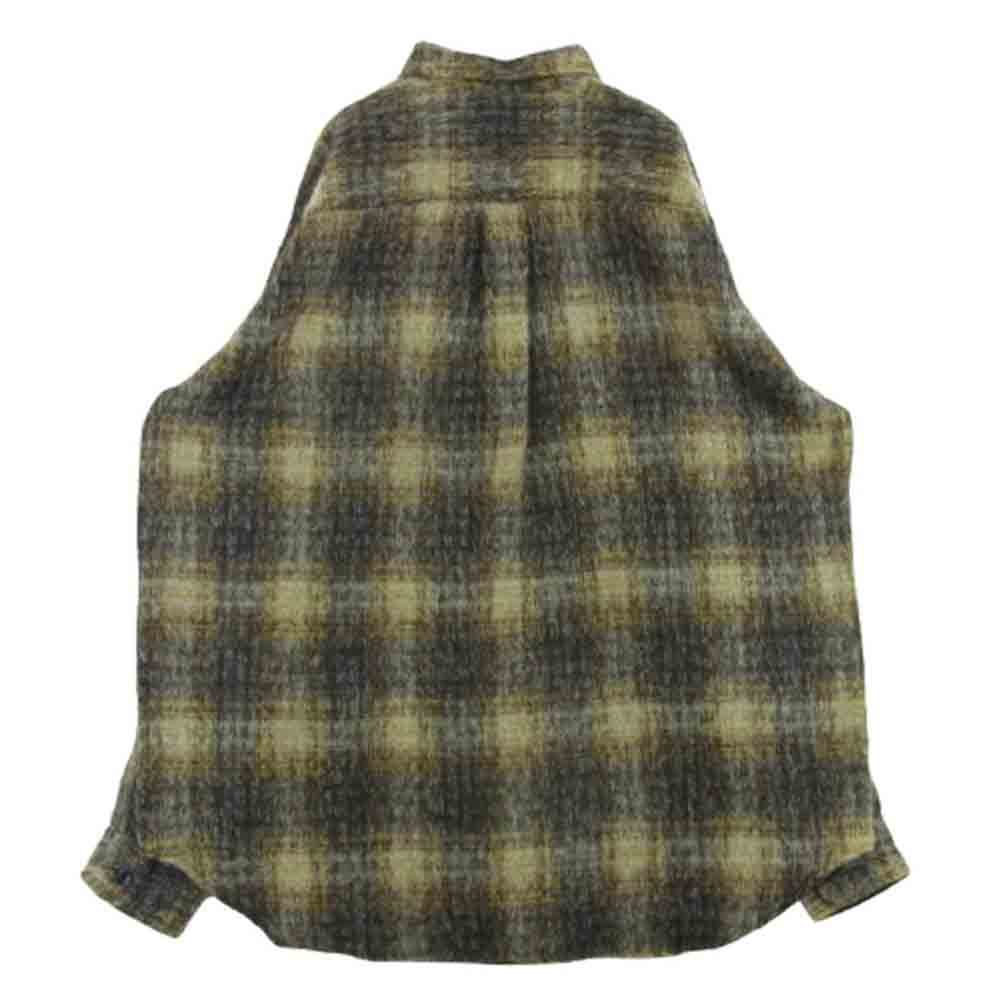 BEDWIN & THE HEARTBREAKERS ベドウィンアンドザハートブレイカーズ 24AW 24AB1741 WOOL BIG SHIRT BILLY ビッグ ウール チェック 長袖 シャツ ジャケット イエロー系 ブラウン系 3【中古】