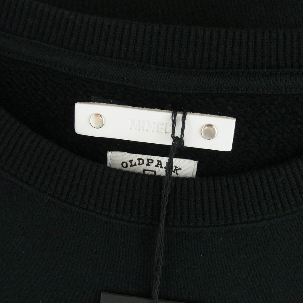 MINEDENIM マインデニム OLD PARK オールドパーク 21AW MND-21AWOP003 Denim SH Crew neck デニム ドッキング クルーネック シャツ スウェット ブラック系【極上美品】【中古】