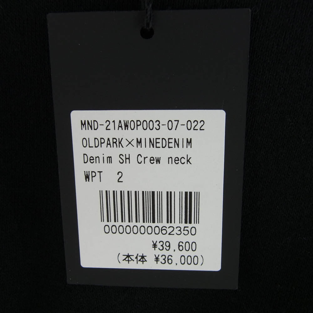 MINEDENIM マインデニム OLD PARK オールドパーク 21AW MND-21AWOP003 Denim SH Crew neck デニム ドッキング クルーネック シャツ スウェット ブラック系【極上美品】【中古】