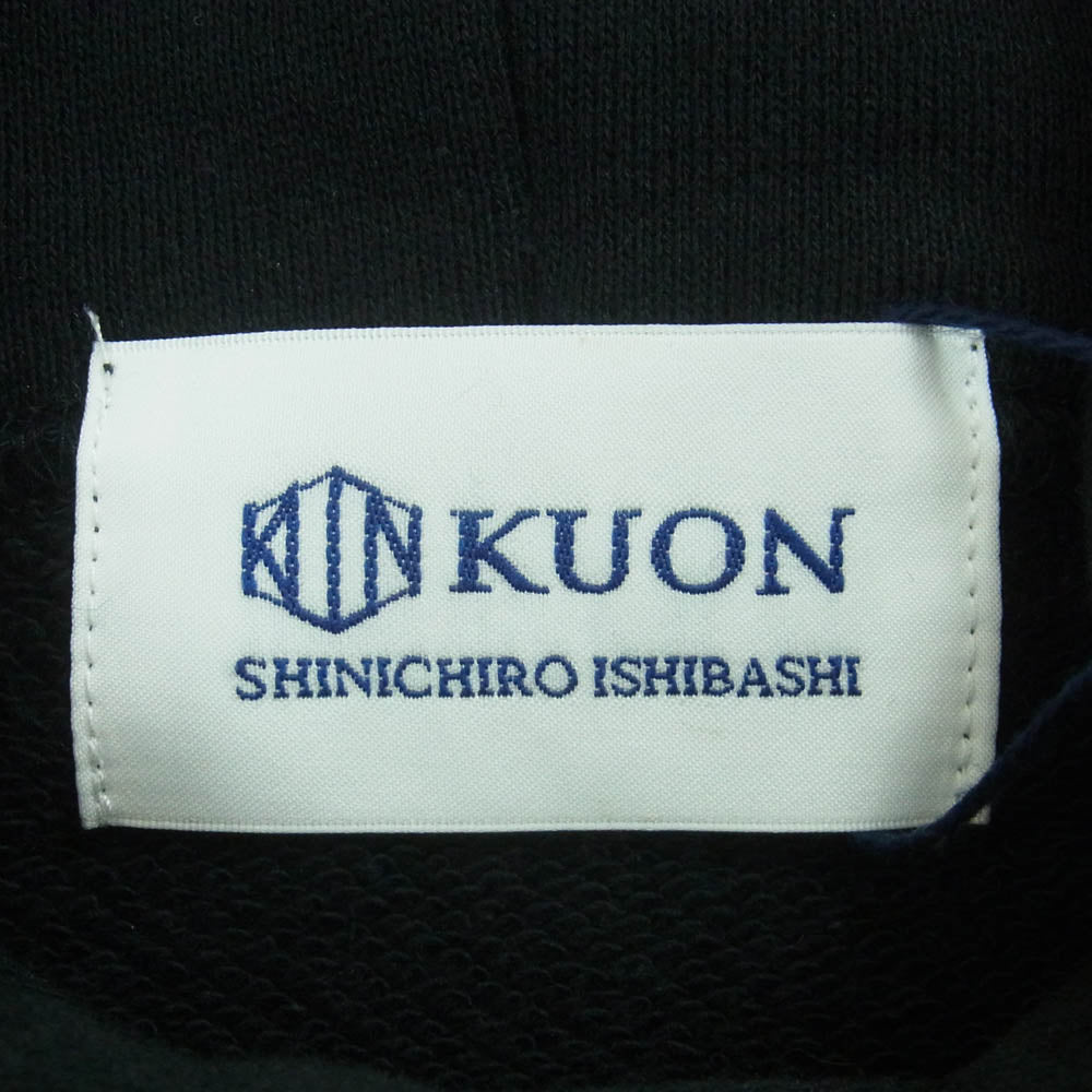 KUON クオン 114CS022000 Kumihimo Hoodie 組み紐 フーディ プルオーバー パーカー コットン 日本製 ブラック系 09 M【中古】