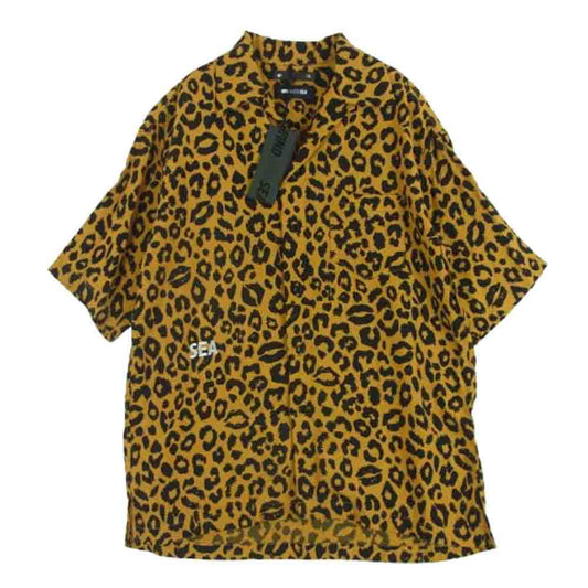 MINEDENIM マインデニム 24SS 24MND-WAS003 WIND AND SEA ウィンダンシー WDS Lips Leopard Print Open Collar SH レオパード プリント オープンカラー 半袖 シャツ ブラウン系 ブラック系 S 1【極上美品】【中古】