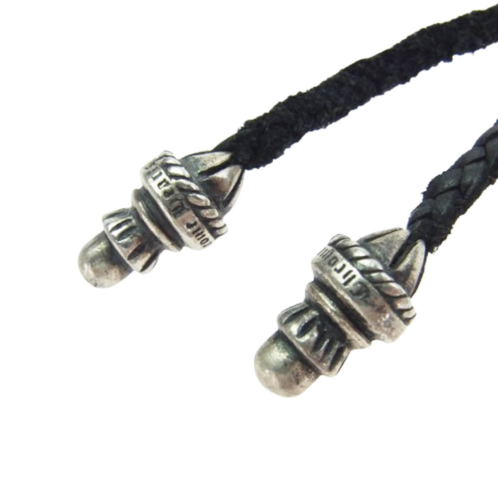 CHROME HEARTS クロムハーツ（原本無） LEATHER BRAID BOLO レザーブレイド ボロチップ ブラック系 シルバー系【中古】